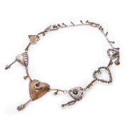 Thomas Mann Signed Techno Romantic Mixed Metal Heart Necklace