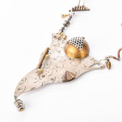 1990 Thomas Mann Techno Romantic Mixed Metals Necklace