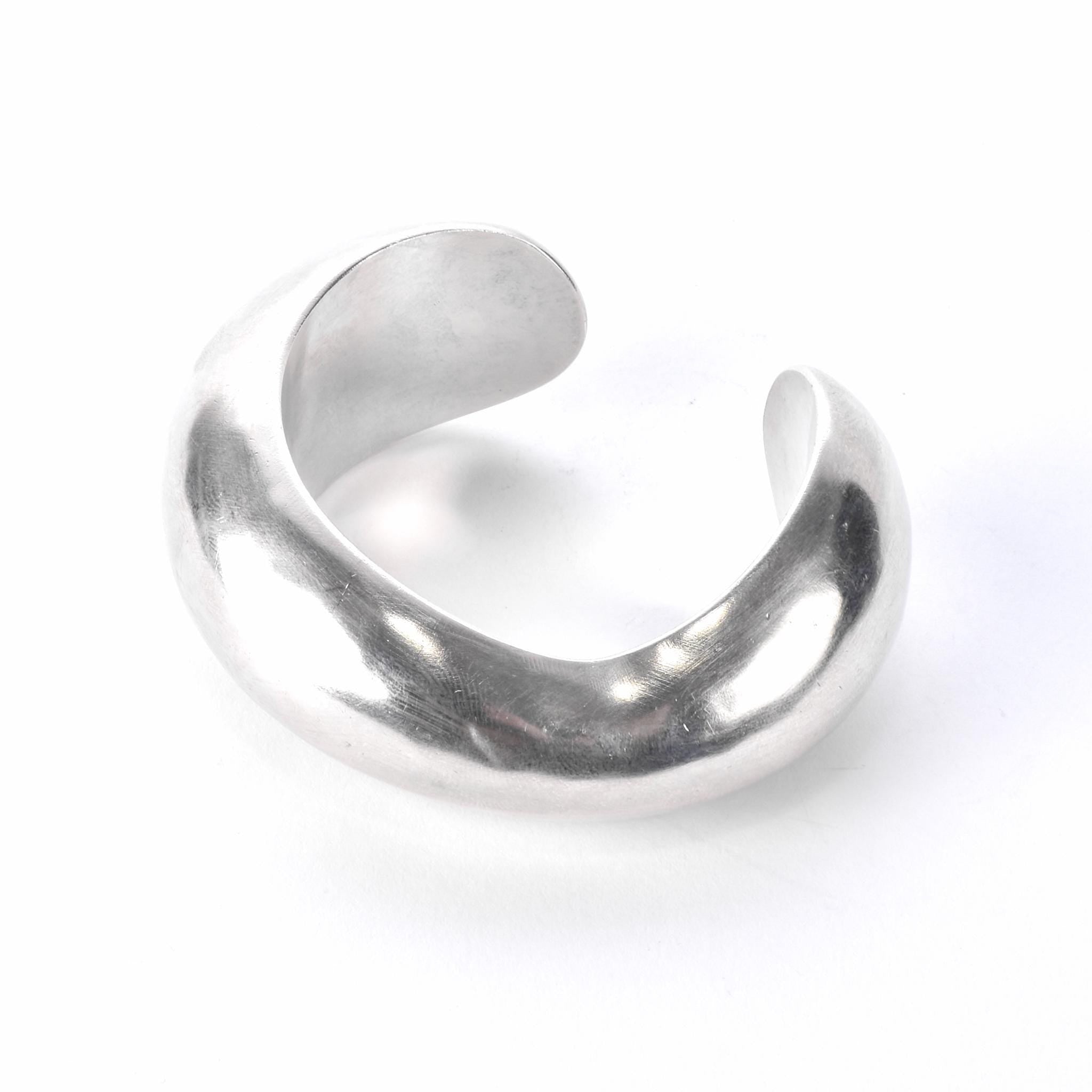 Sterling Silver Modernist Asymmetrical Silver Cuff