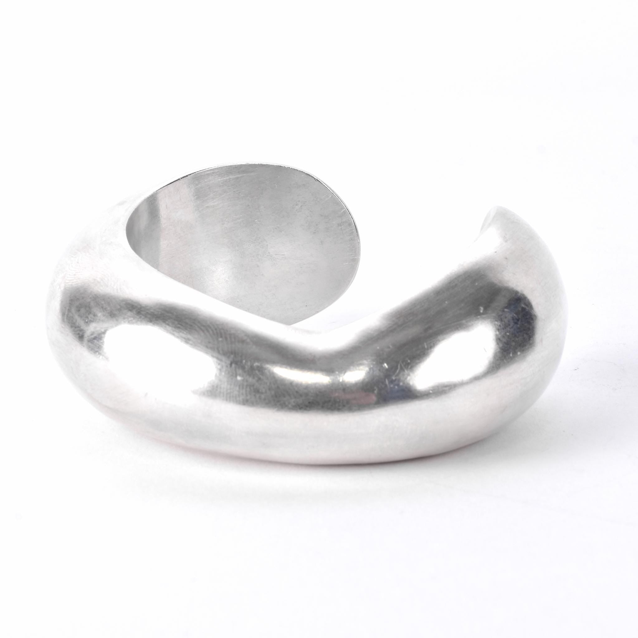 Sterling Silver Modernist Asymmetrical Silver Cuff