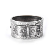 Antique English Silver Etched Hinged Belt-Buckle Bracelet