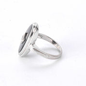 Art Deco 14K White Gold and Onyx Ring with Diamond