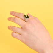 Art Deco 14K White Gold and Onyx Ring with Diamond