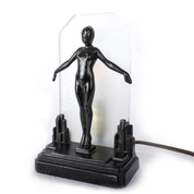 1928 Art Deco Frankart Metal Figural Female Table Lamp