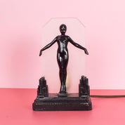1928 Art Deco Frankart Metal Figural Female Table Lamp