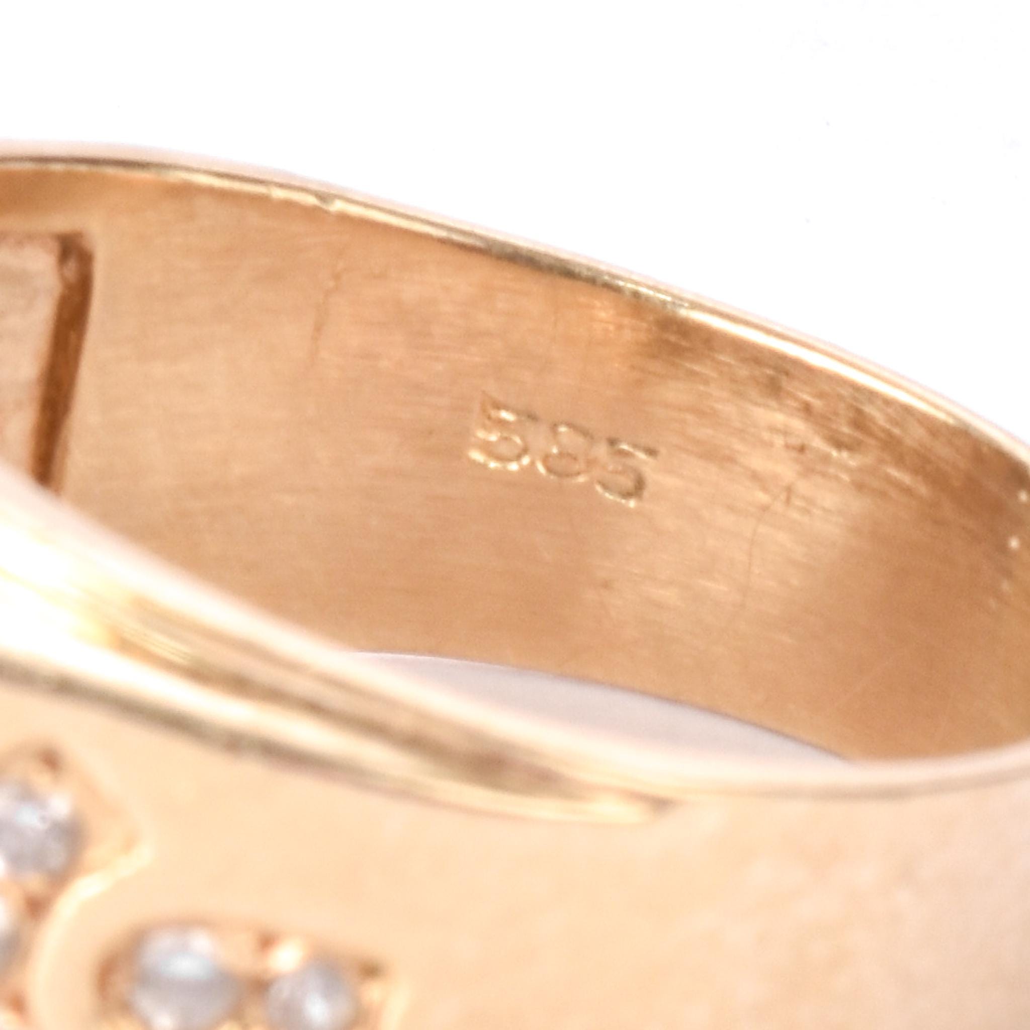 14K Gold and Cubic Zirconia Men's Statement Ring