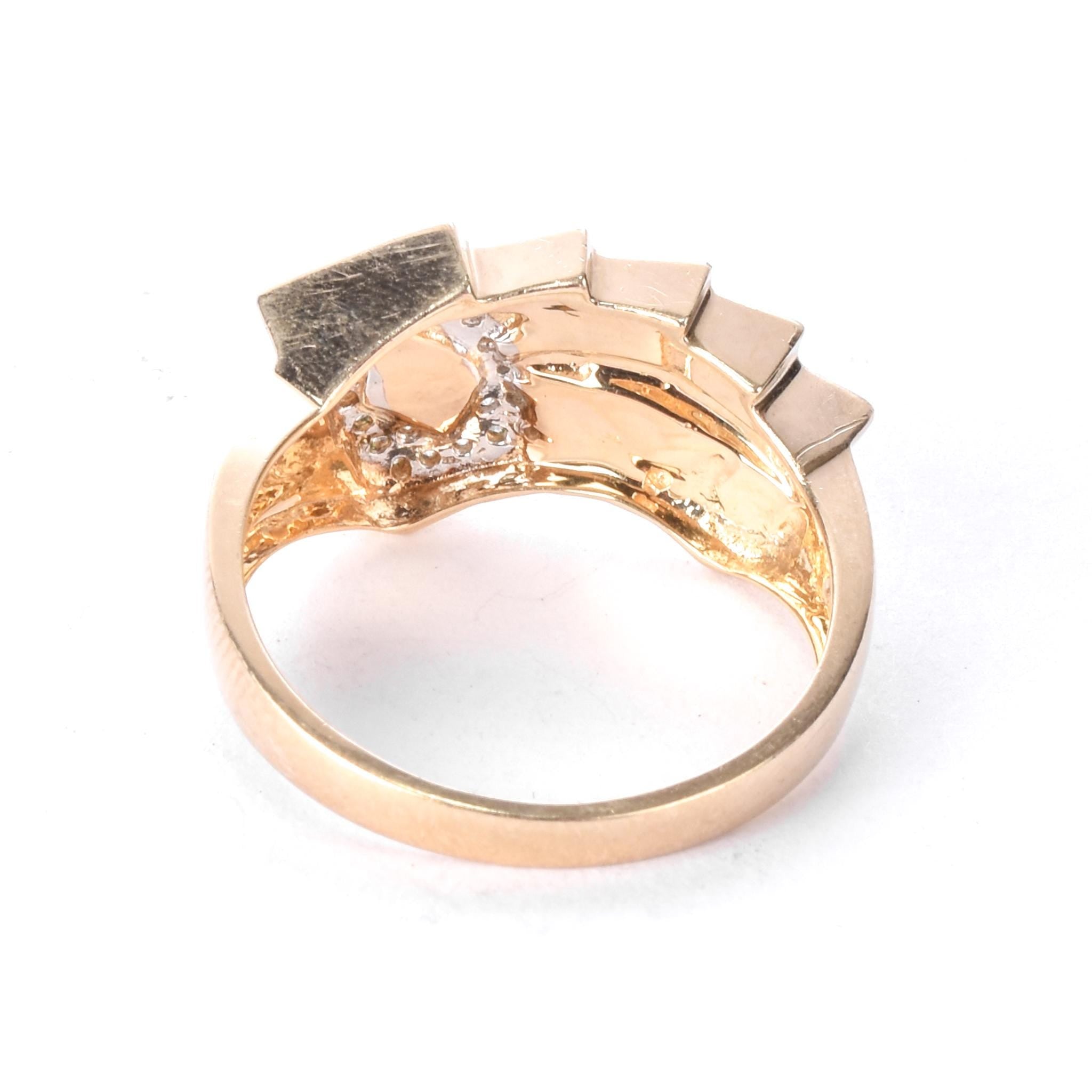 10K Gold and Diamond Poker Flush Men's Statement Ring