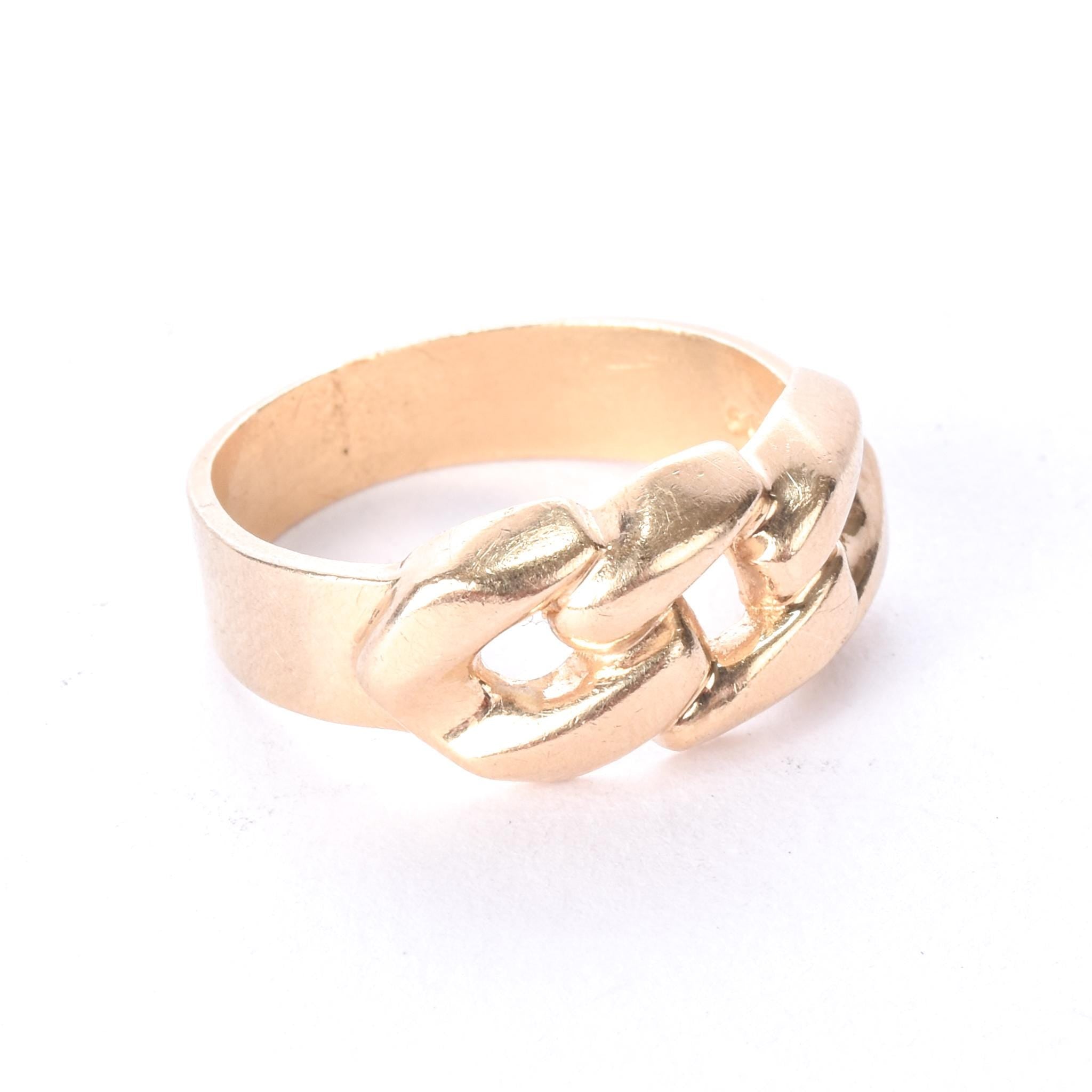 10K Gold Cuban Link Men's Statement Ring