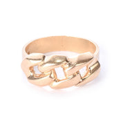 10K Gold Cuban Link Men's Statement Ring