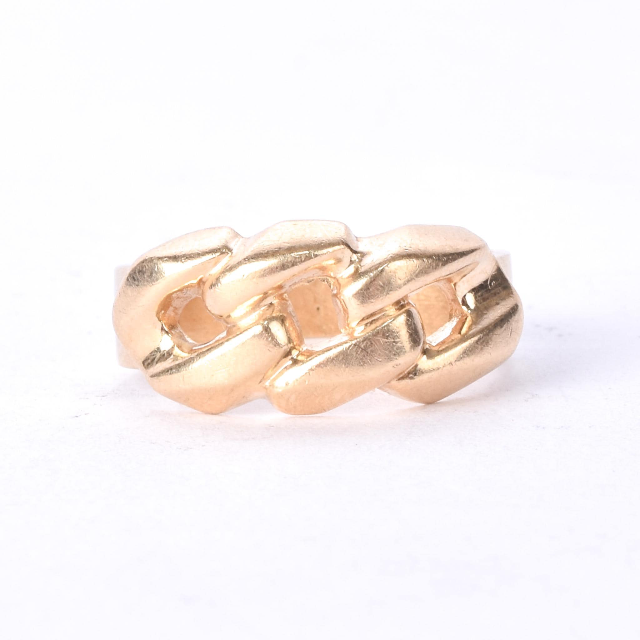10K Gold Cuban Link Men's Statement Ring