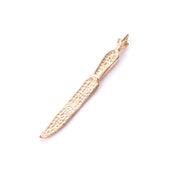 14K Gold Etched Knife Pendant
