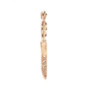 14K Gold Etched Knife Pendant