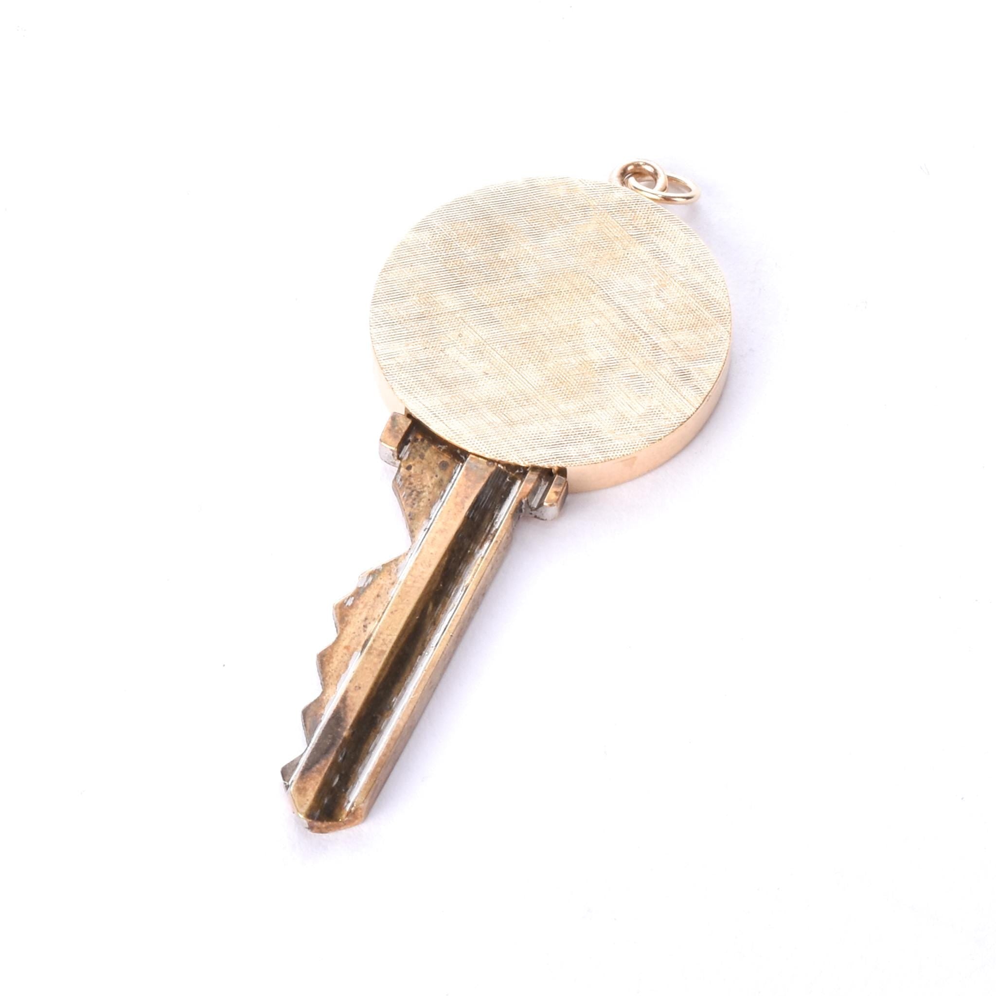 House Key Pendant with 14K Gold Medallion