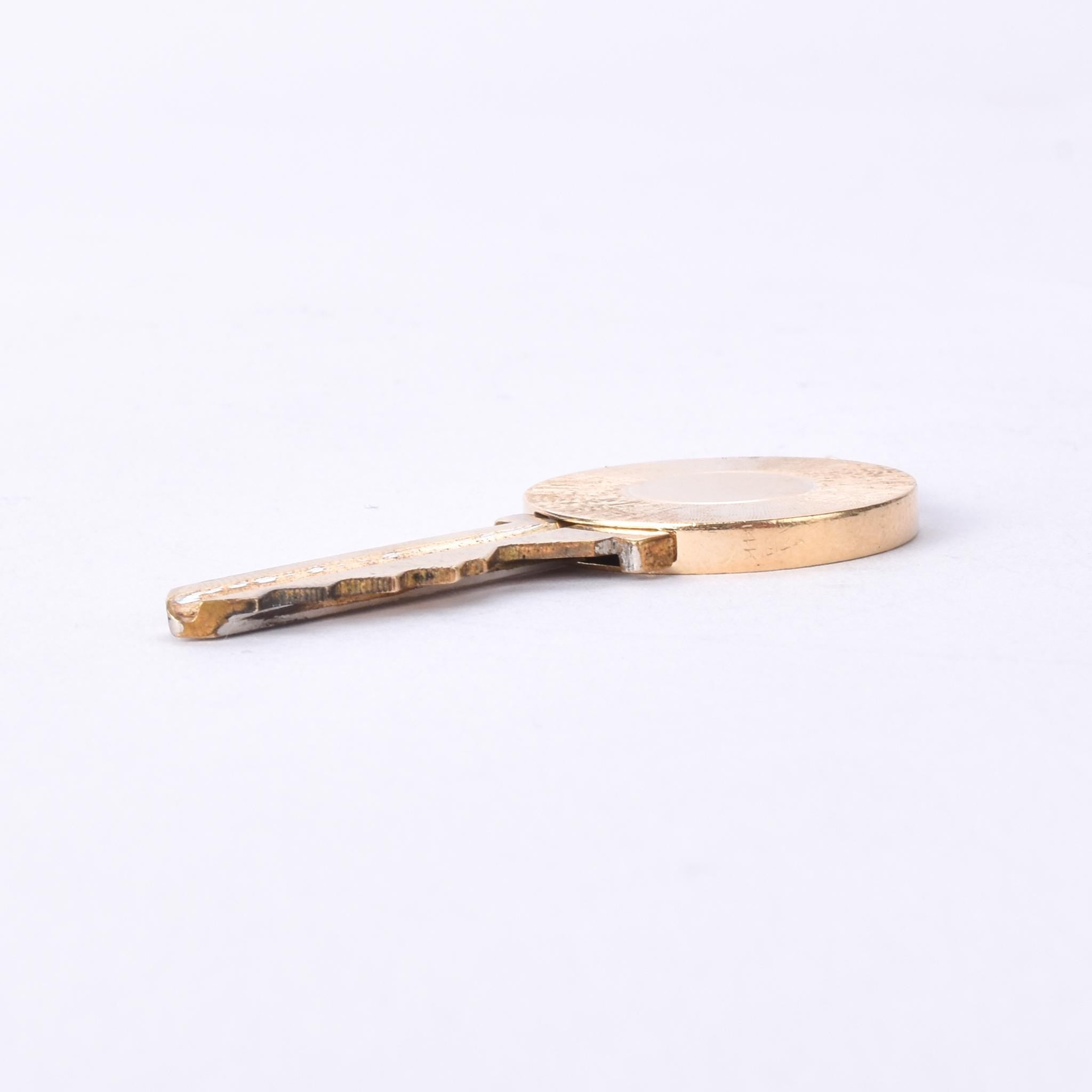 House Key Pendant with 14K Gold Medallion