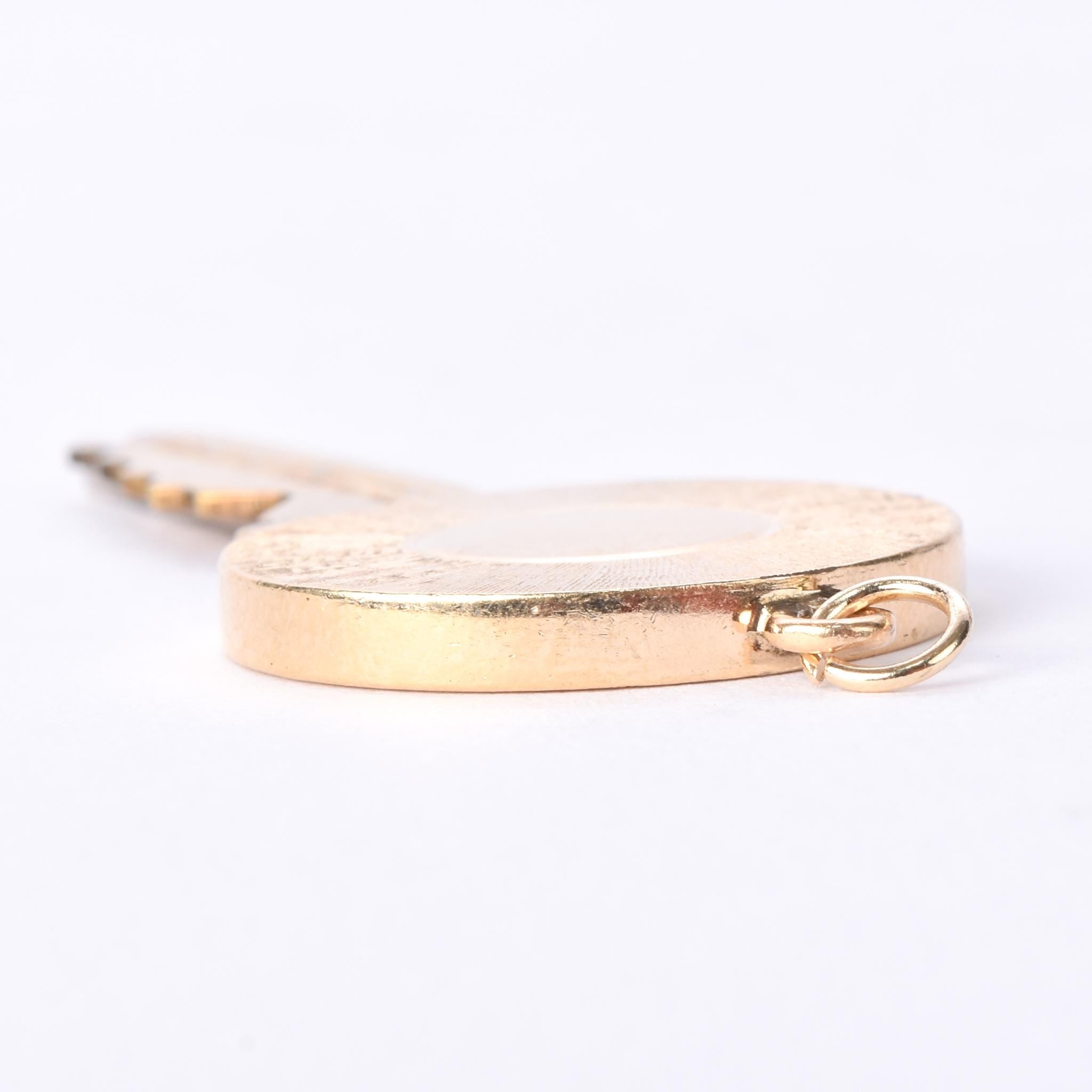 House Key Pendant with 14K Gold Medallion