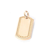 10K Gold Dog Tag Pendant