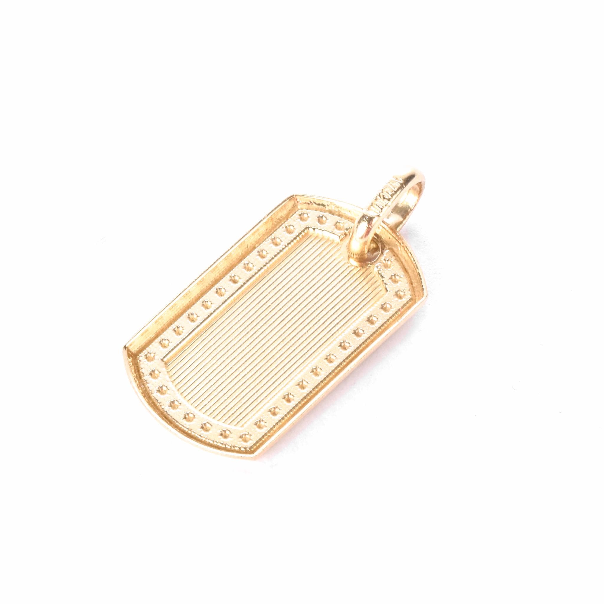 10K Gold Dog Tag Pendant