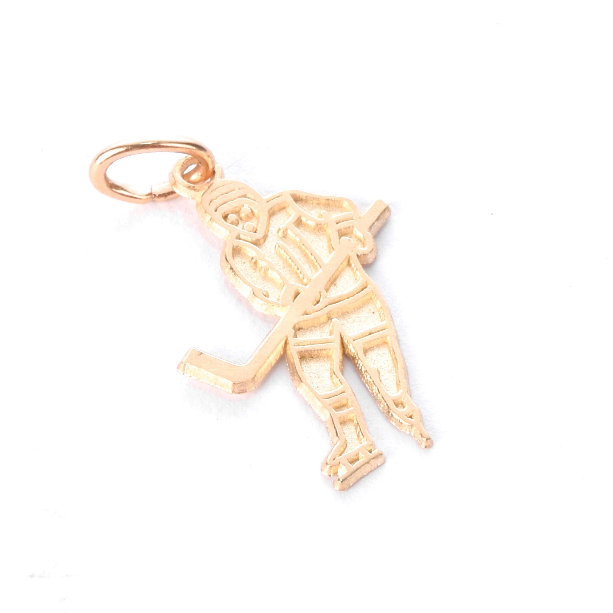 14K Gold Hockey Player Charm