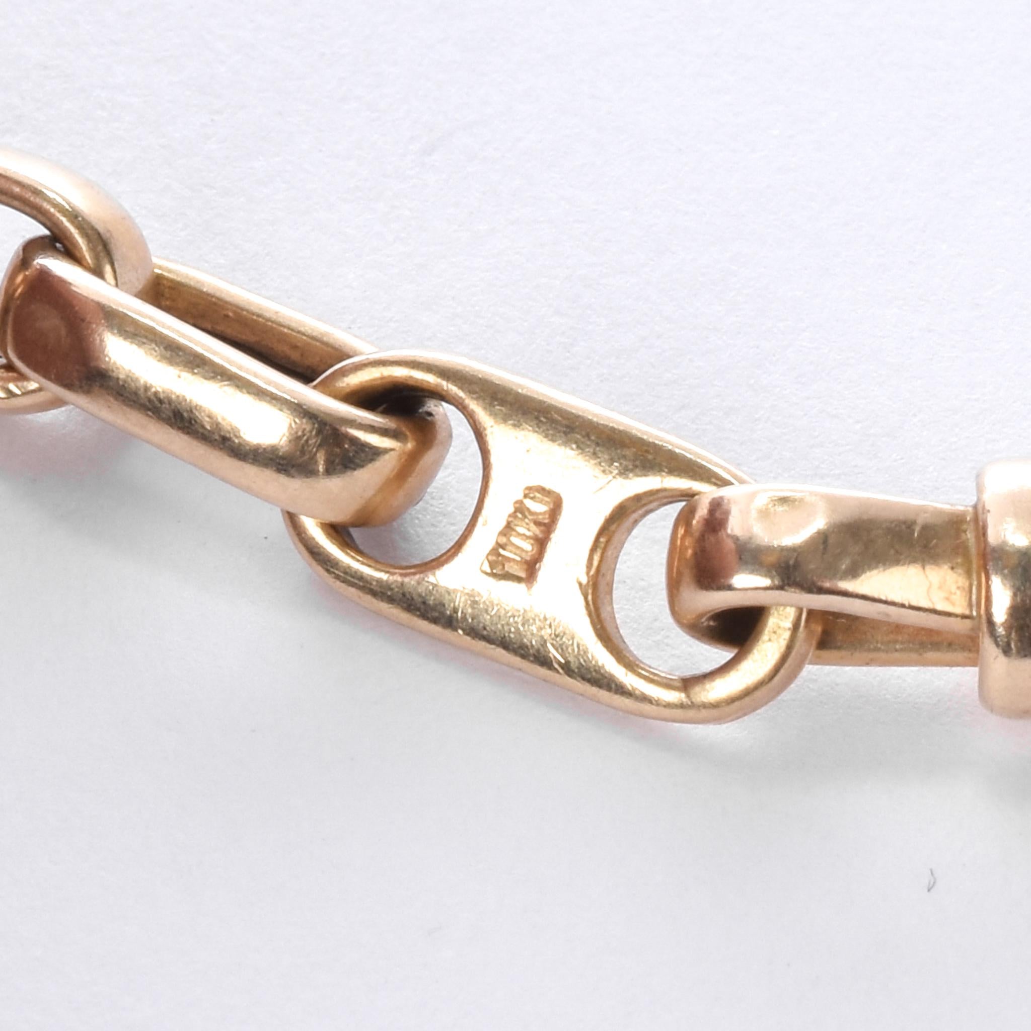 10K Two-Tone Gold Paperclip and Barrel Spring Link Bracelet