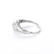 Art Deco 14K White Gold Filigree Diamond Engagement Ring