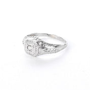 Art Deco 14K White Gold Filigree Diamond Engagement Ring