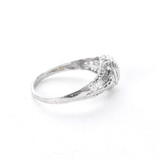 Art Deco 14K White Gold Filigree Diamond Engagement Ring