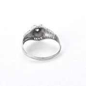 Art Deco 14K White Gold Filigree Diamond Engagement Ring