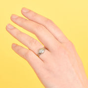 Art Deco 14K White Gold Filigree Diamond Engagement Ring
