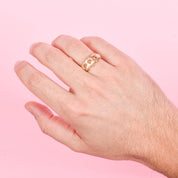 10K Gold Cuban Link Men's Statement Ring