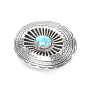 Signed Sterling Silver and Turquoise Belt Buckle