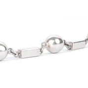 Mexican Sterling Silver Ball and Bar Chain Link Bracelet