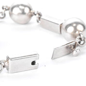 Mexican Sterling Silver Ball and Bar Chain Link Bracelet