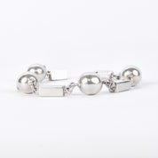 Mexican Sterling Silver Ball and Bar Chain Link Bracelet