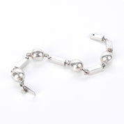 Mexican Sterling Silver Ball and Bar Chain Link Bracelet
