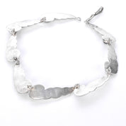 Sterling Silver and Amethyst Swirl-Link Collar Necklace