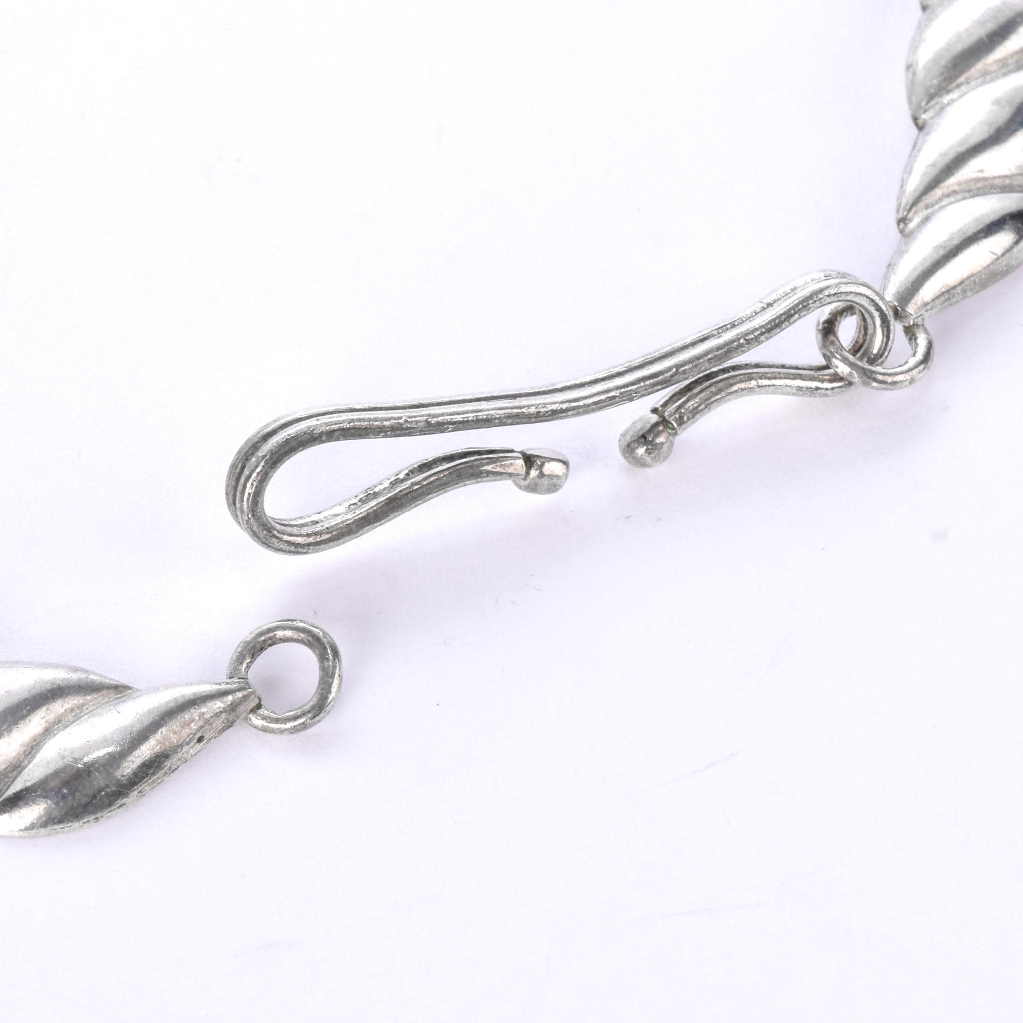 Sterling Silver and Amethyst Swirl-Link Collar Necklace