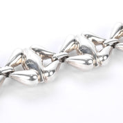 Sterling Silver Puffy X-Link Chain Link Necklace