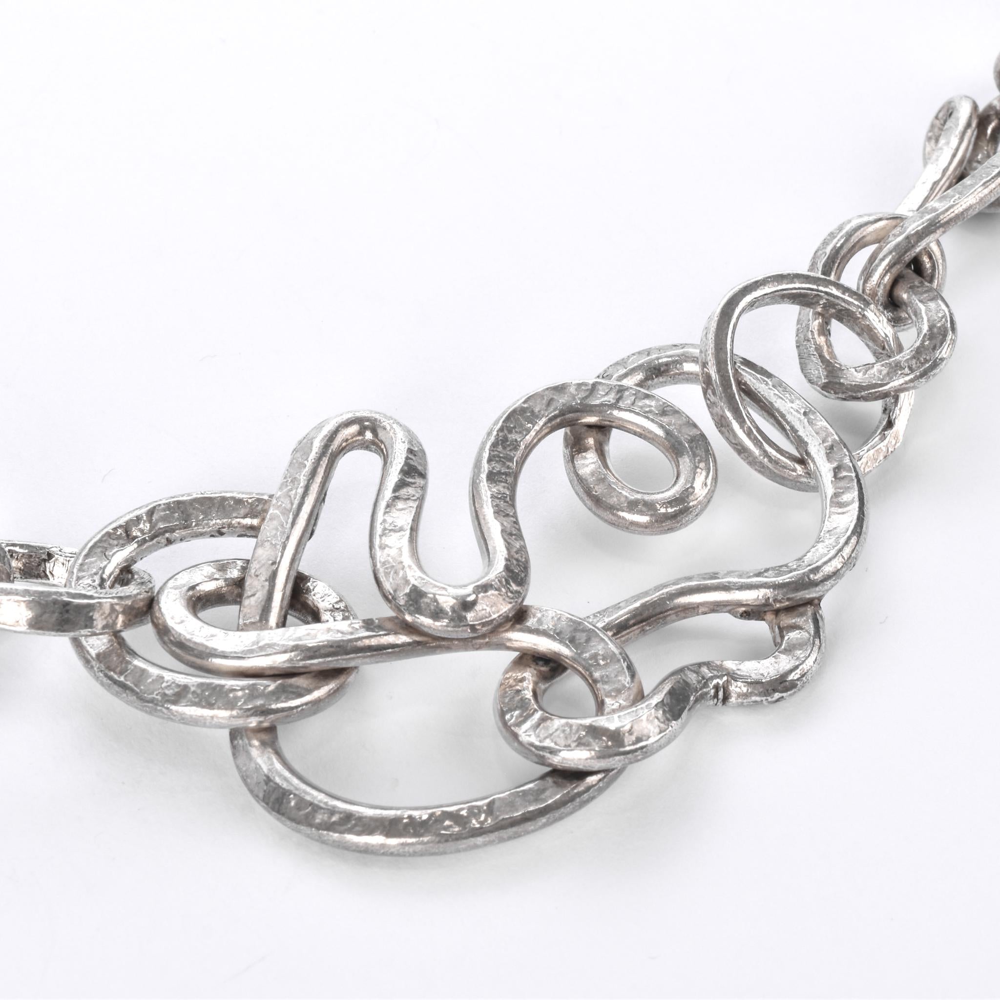 Sterling Silver Abstract Modernist Vine Necklace