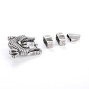 Sterling Silver Alligator Belt Buckle Set