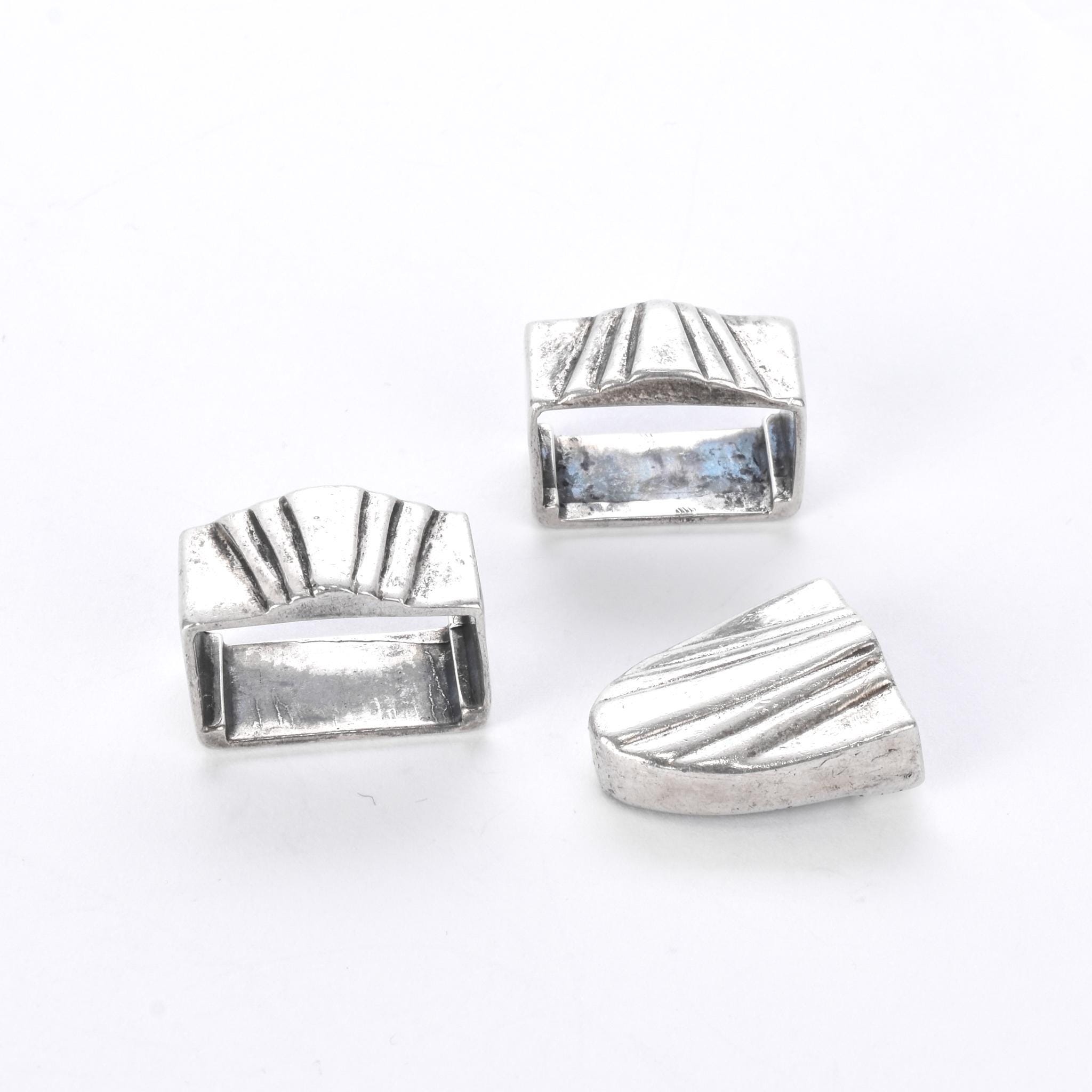 Sterling Silver Alligator Belt Buckle Set