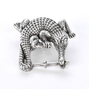 Sterling Silver Alligator Belt Buckle Set