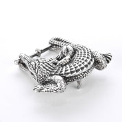 Sterling Silver Alligator Belt Buckle Set