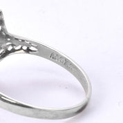 Art Deco 14K White Gold Filigree Amethyst Ring