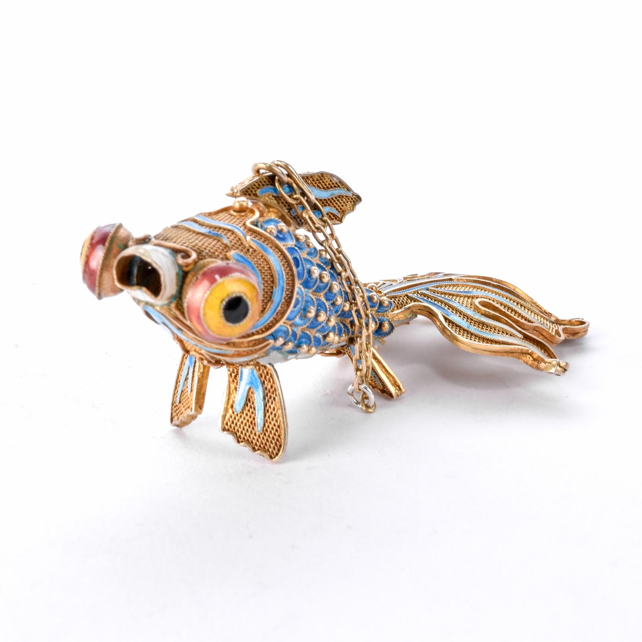 1920's Chinese Articulated Cloisonné Enamel Koi Fish Pendant Collection