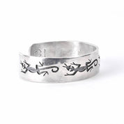 Hopi Signed Sterling Silver Lizard Inlay Cuff Bracelet