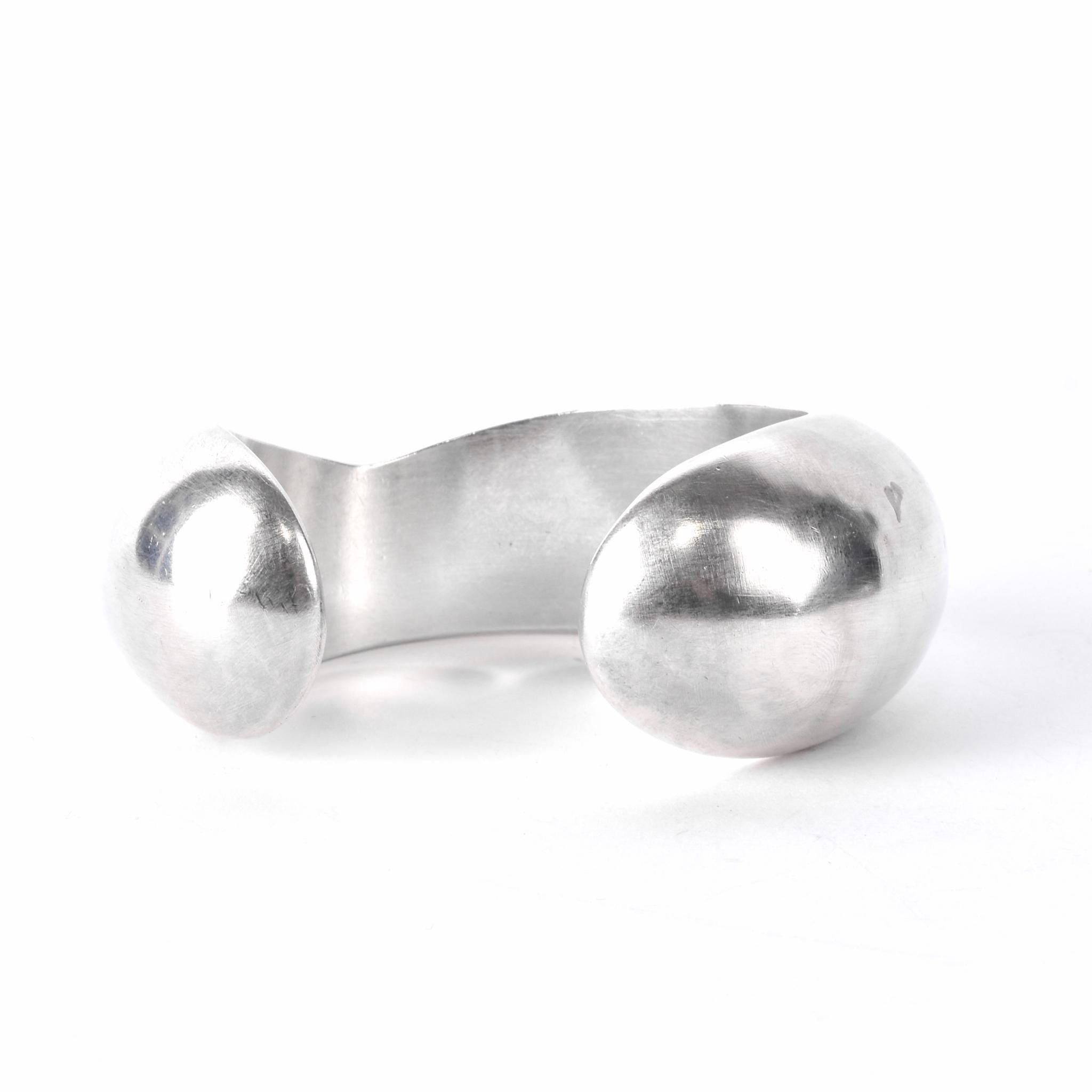 Sterling Silver Modernist Asymmetrical Silver Cuff