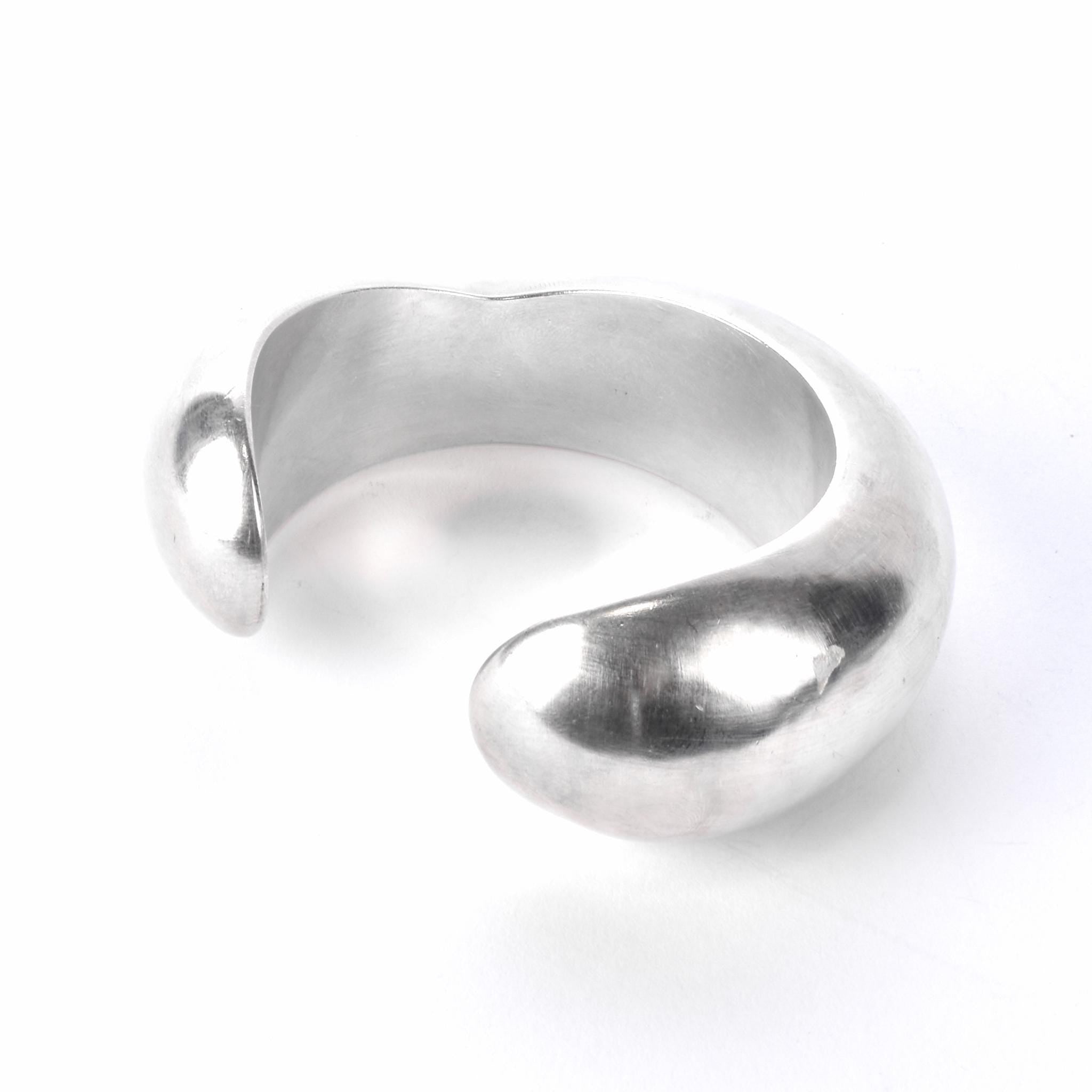 Sterling Silver Modernist Asymmetrical Silver Cuff