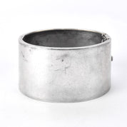 Antique English Silver Etched Hinged Belt-Buckle Bracelet