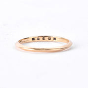 14K Gold Three Diamond Stacking Band with Carved Flowers