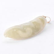 Jade and Pearl Peapod Pendant with 14K Gold Bail